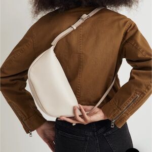 Madewell Genuine Leather Cream Sling Crossbody Bag